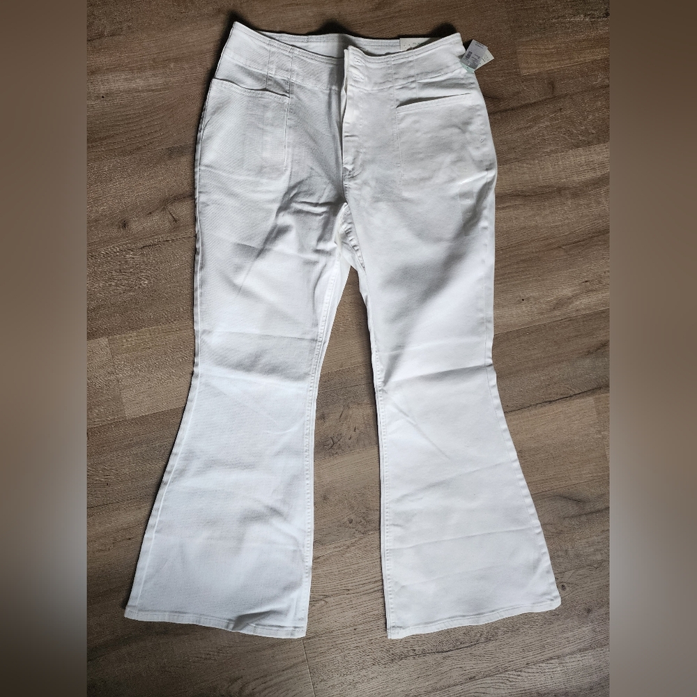 Maurice's white flare jeans